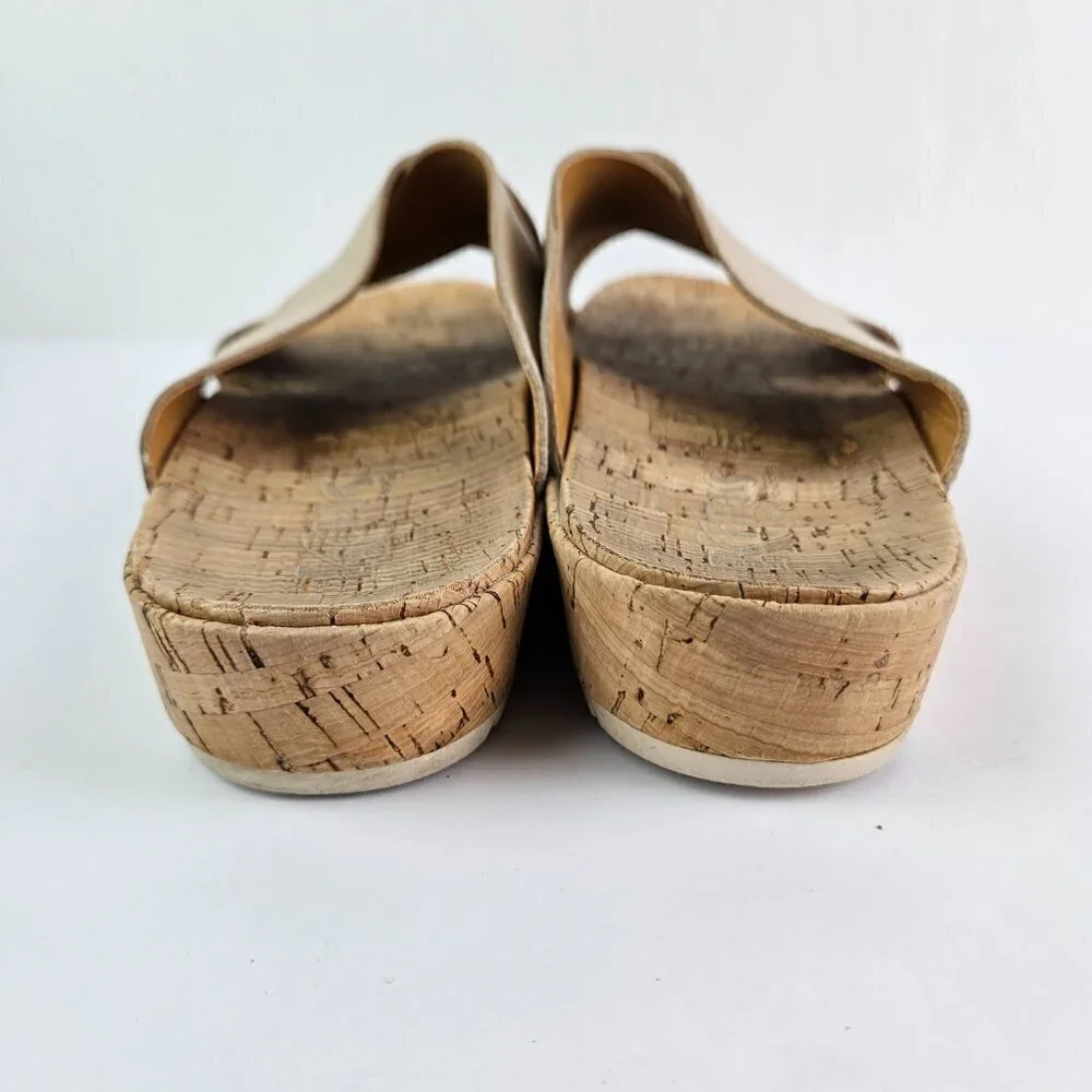 Korks by Kork-Ease Joly Cream Distressed Leather Cross Strap Slide Sandal 11